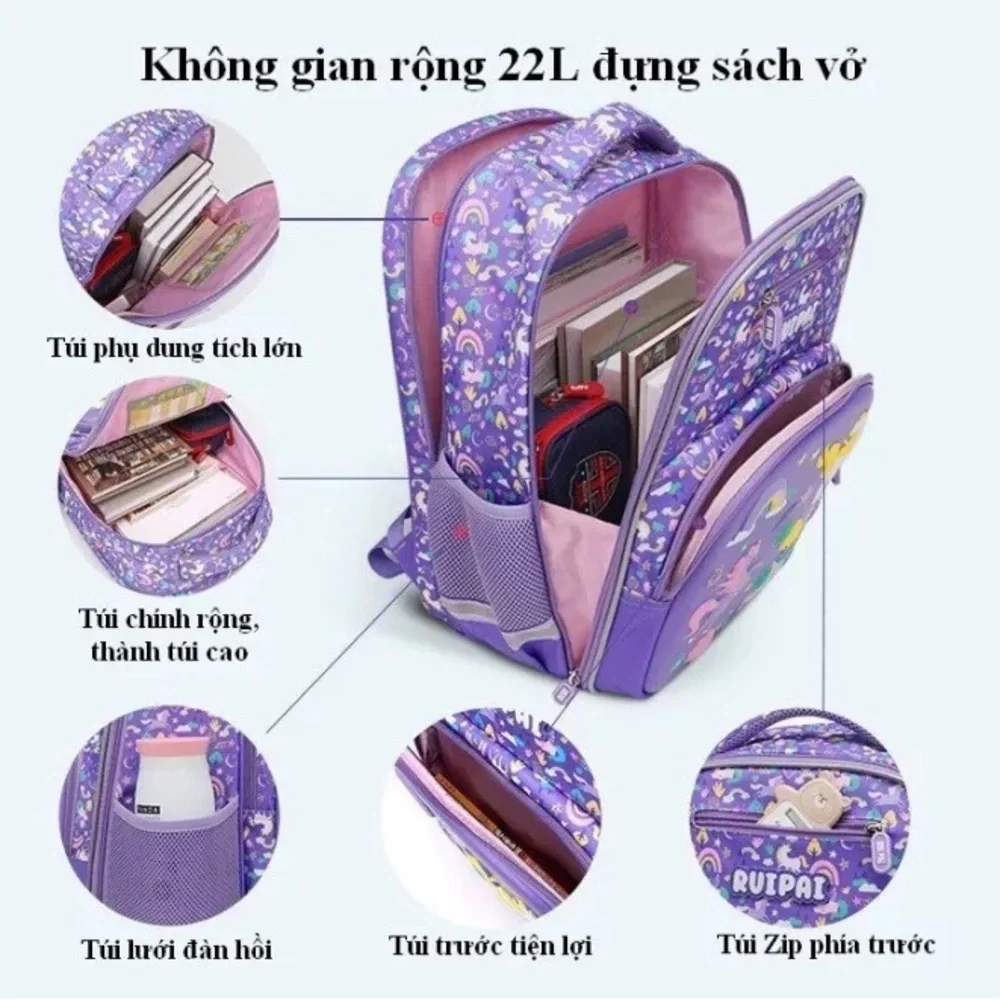 New RUIPAI Embossed Waterproof anti-hunchback backpack for students